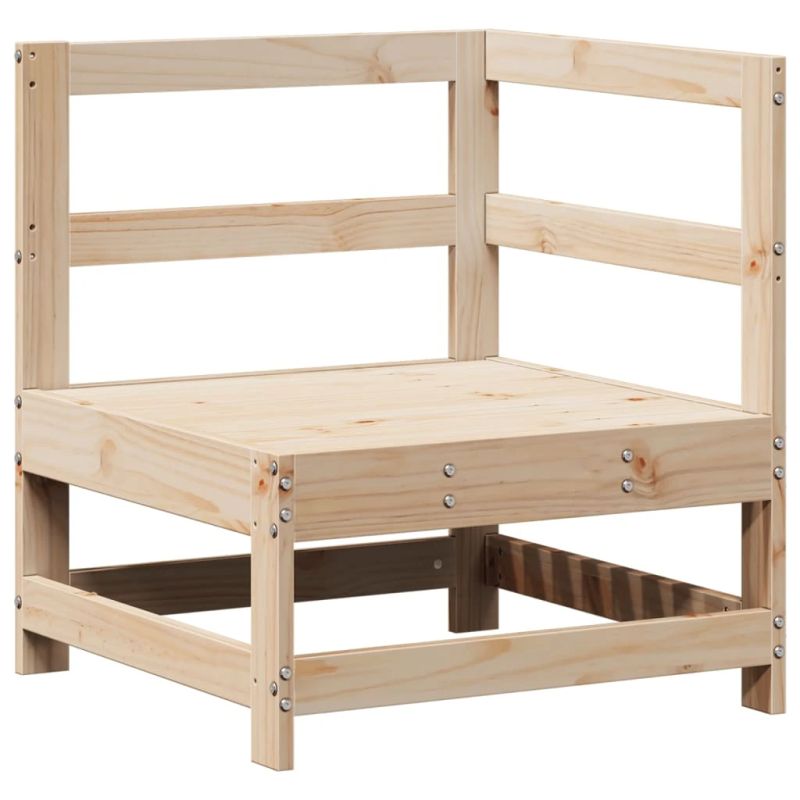 vidaXL 3-daļīgs dārza dīvānu komplekts, priedes masīvkoks