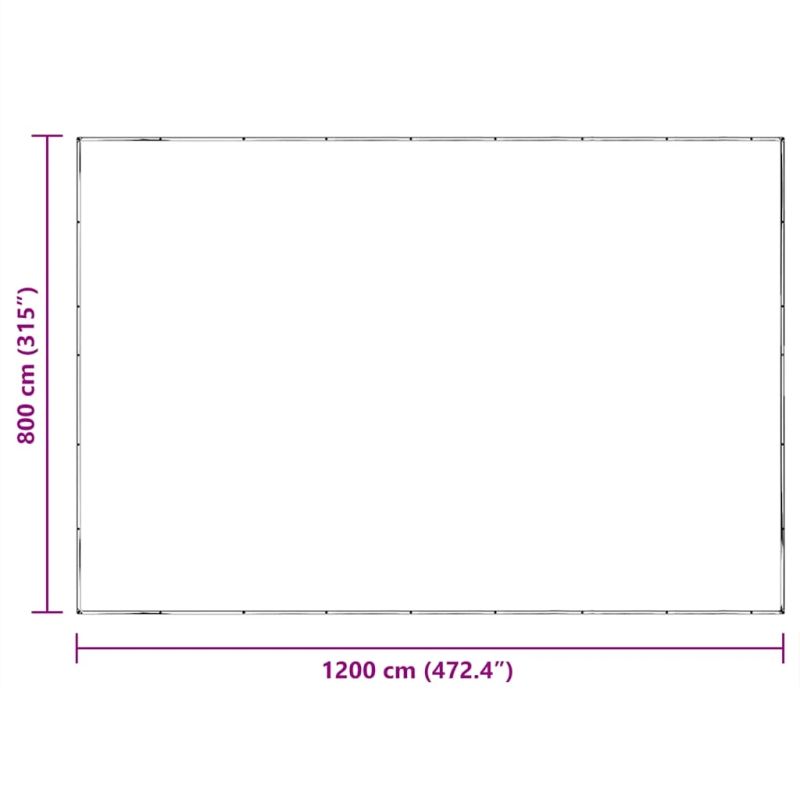 vidaXL Caurspīdīgs brezents ar cilpām 8x12 m Polietilēns