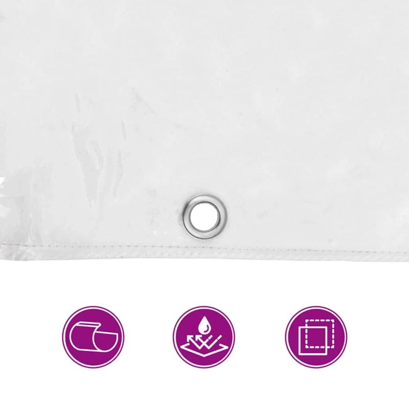 vidaXL Caurspīdīgs brezents ar cilpām 5x8 m PVC