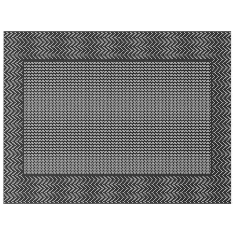 vidaXL Āra paklājs Chevron ARAKIL Melns un pelēks 400 X 300 cm
