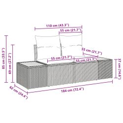 vidaXL Dārza dīvānu komplekts ar spilvenu 6 pcs Pelēka poliratāns