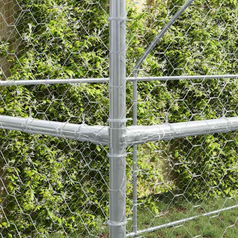 vidaXL Suņu būda 2 pcs Sudraba 4 x 2 x 2 m Cinkots tērauds