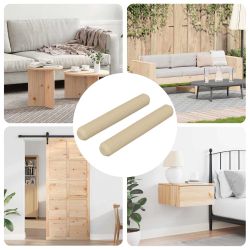 vidaXL Koka dībeļi 2 pcs Brūna DIA8 x 50 mm Masīvkoks