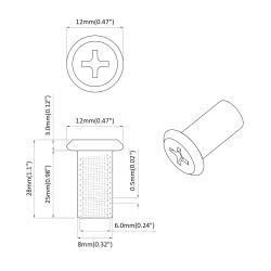 vidaXL Bloķējošais uzgrieznis 12 pcs Niķelis M6 x 25 mm Tērauds