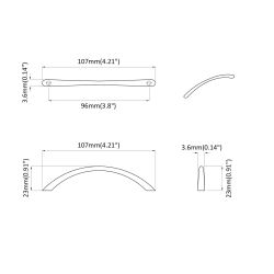 vidaXL Rokturi 12 pcs Sudraba 107 x 3.6 x 23 mm Nerūsējošs tērauds