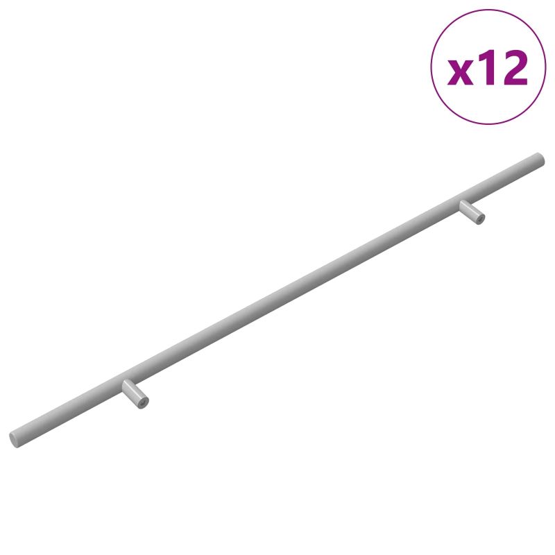 vidaXL Rokturi 12 pcs Sudraba 500 mm Tērauds