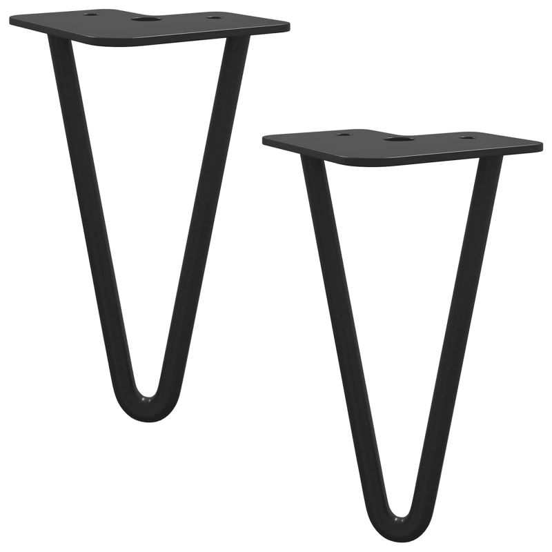 vidaXL Mēbeļu kāja 2 pcs Melna 54.1 x 54.1 x 100 mm Dzelzs