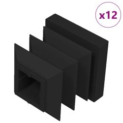 vidaXL Beigu vāciņi 12 pcs Melna 15 x 15 x 15 mm PP
