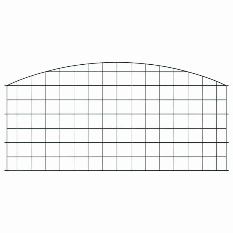 vidaXL Dīķa žoga komplekts 5 pcs Zaļa 100 x 50 cm Tērauds