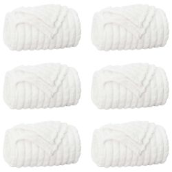 vidaXL Pledu segas 6 pcs Balts 240 x 220 cm Flīss