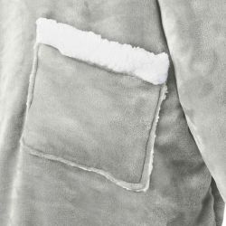 vidaXL Segas džemperis ar kapuci Pelēka s Fleeces un flaneļa