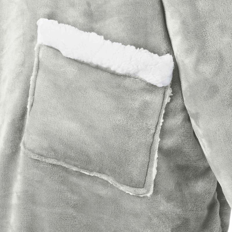 vidaXL Segas džemperis ar kapuci Pelēka s Fleeces un flaneļa