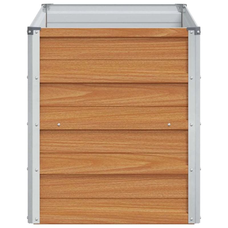 vidaXL Augstā puķu kaste Gaiši brūns 100 x 40 x 45 cm Cinkots tērauds
