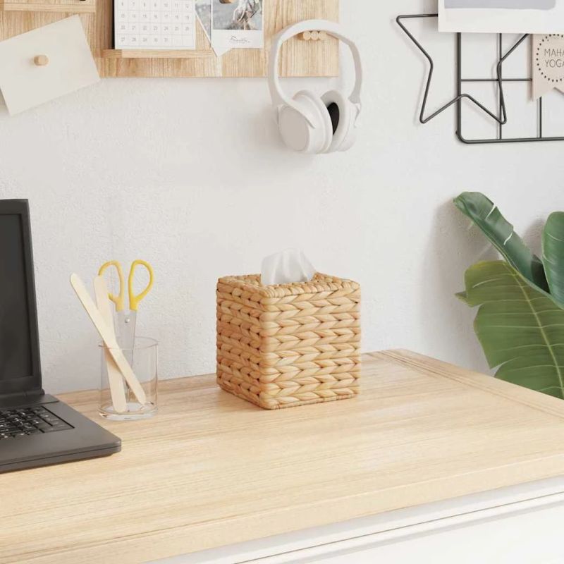 vidaXL Salvetes kastes vāki 2 pcs Ūdens hiacintes 14,5 x 14,5 x 15 cm