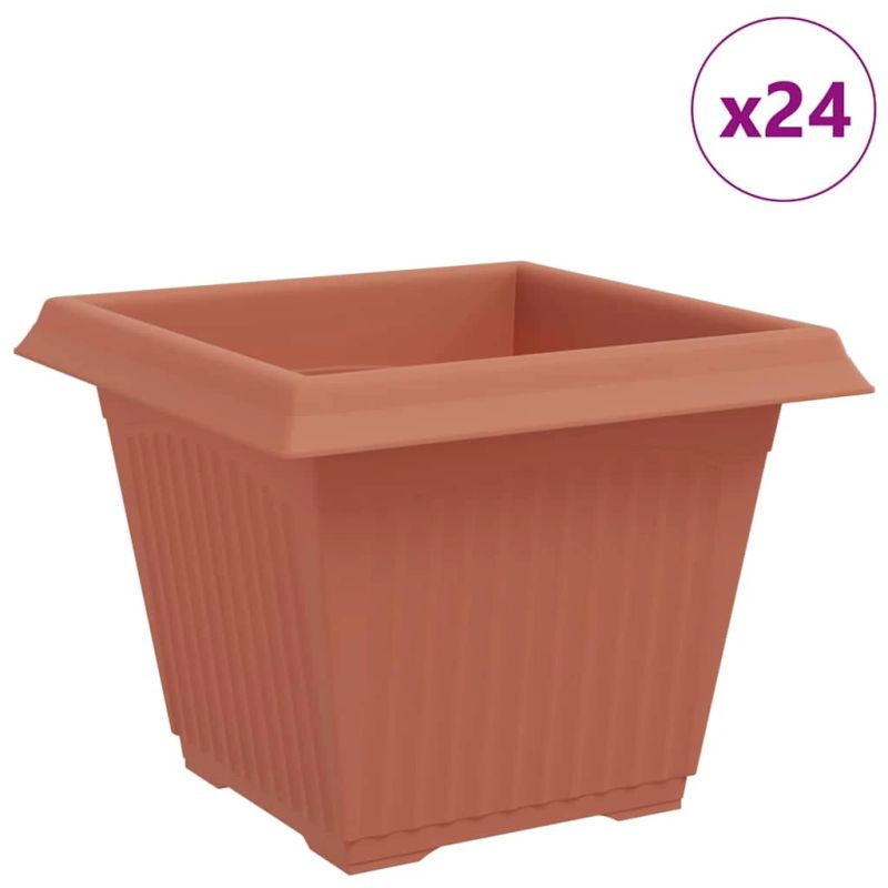 vidaXL Kvadrātveida Ziedu Pods 24 pcs Ķieģeļu sarkans