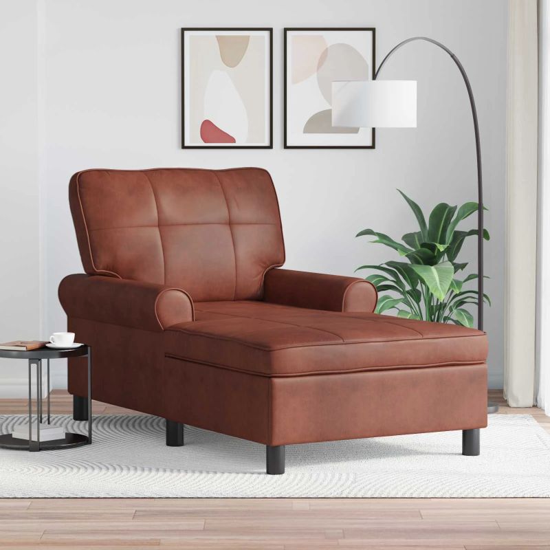 vidaXL Šeiss Lounge Spīdīga brūna 91 x 157 x 91 cm Antīks PU