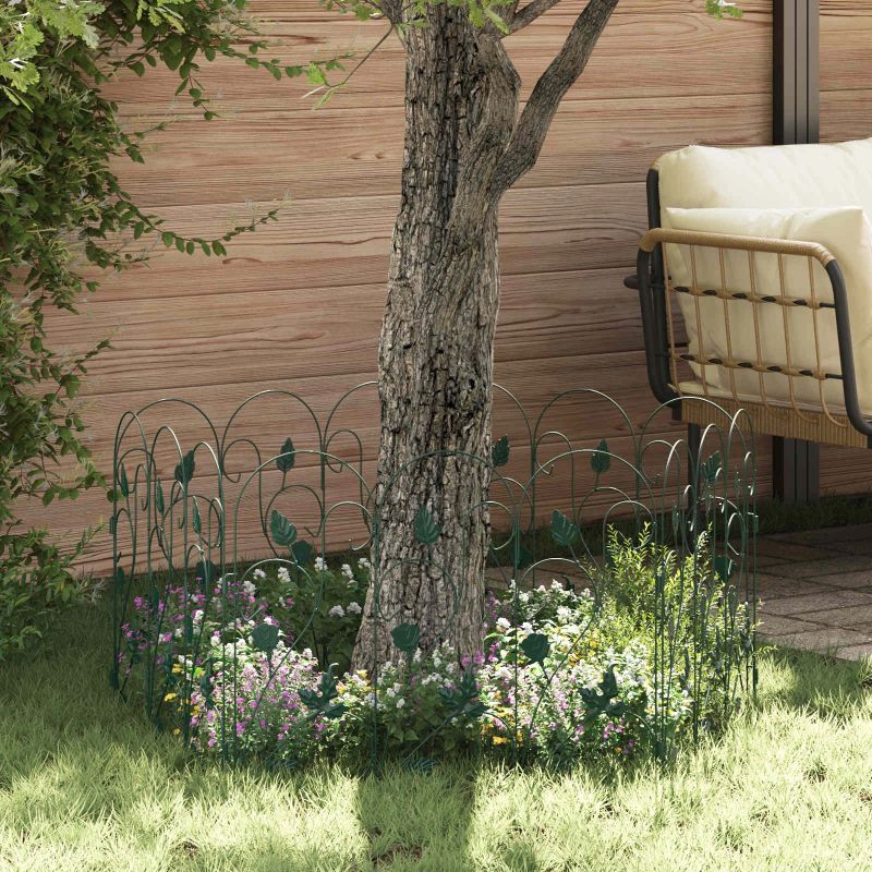 vidaXL Dārza žogs Režģa raksts Zaļa 307 x 54,5 x 0,3 cm