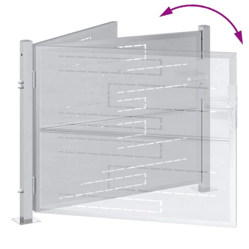 vidaXL Dārza vārti ar slēdzeni Sudraba 100 x 75 cm Nerūsējošs tērauds