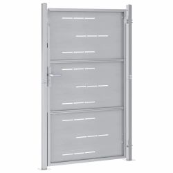 vidaXL Dārza vārti ar slēdzeni Sudraba 100 x 125 cm Nerūsējošs tērauds