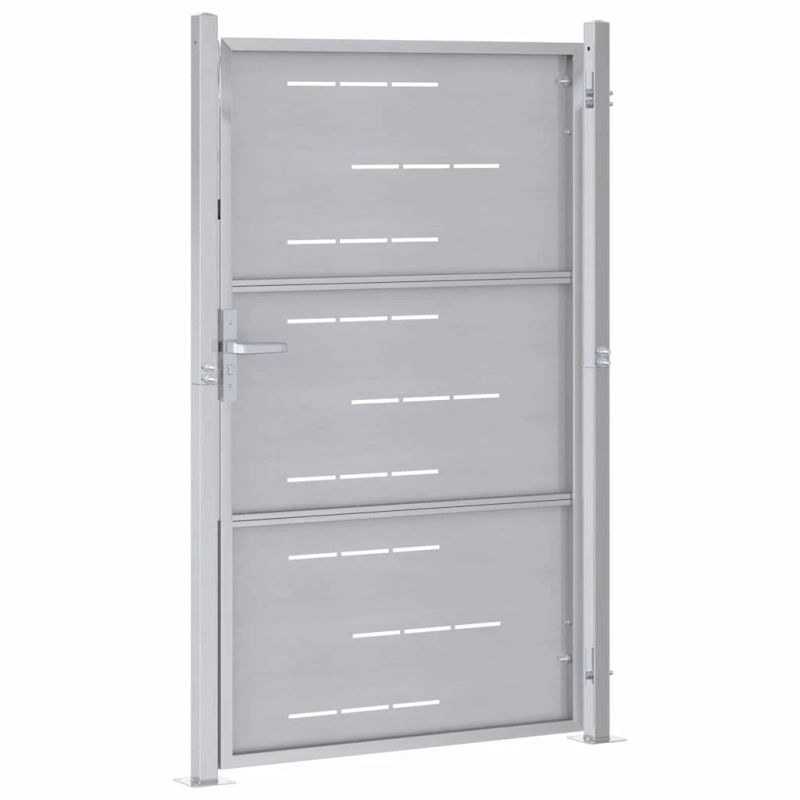 vidaXL Dārza vārti ar slēdzeni Sudraba 100 x 125 cm Nerūsējošs tērauds