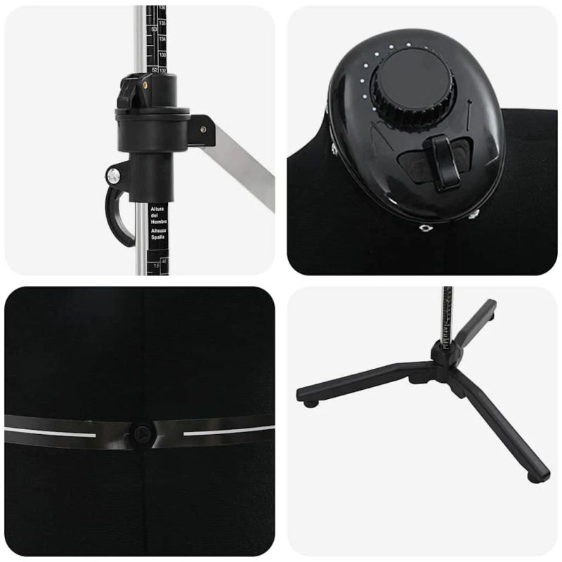 vidaXL Regulējama kleitu forma sievietēm Melna m Samts