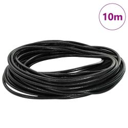 vidaXL Ādas aukla Melna DIA2,5 mm x 10 m Āda