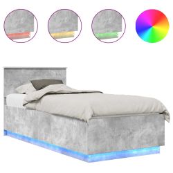 vidaXL Gultas rāmis Betona pelēks 70 x 190 cm Inženierijas koks