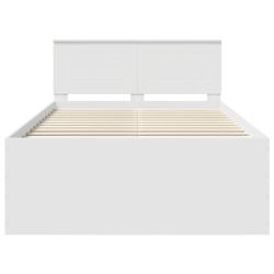 vidaXL Gultas rāmis Balts 135 x 190 cm Inženierijas koks