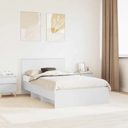 vidaXL Gultas rāmis Balts 137 x 203 cm Inženierijas koks