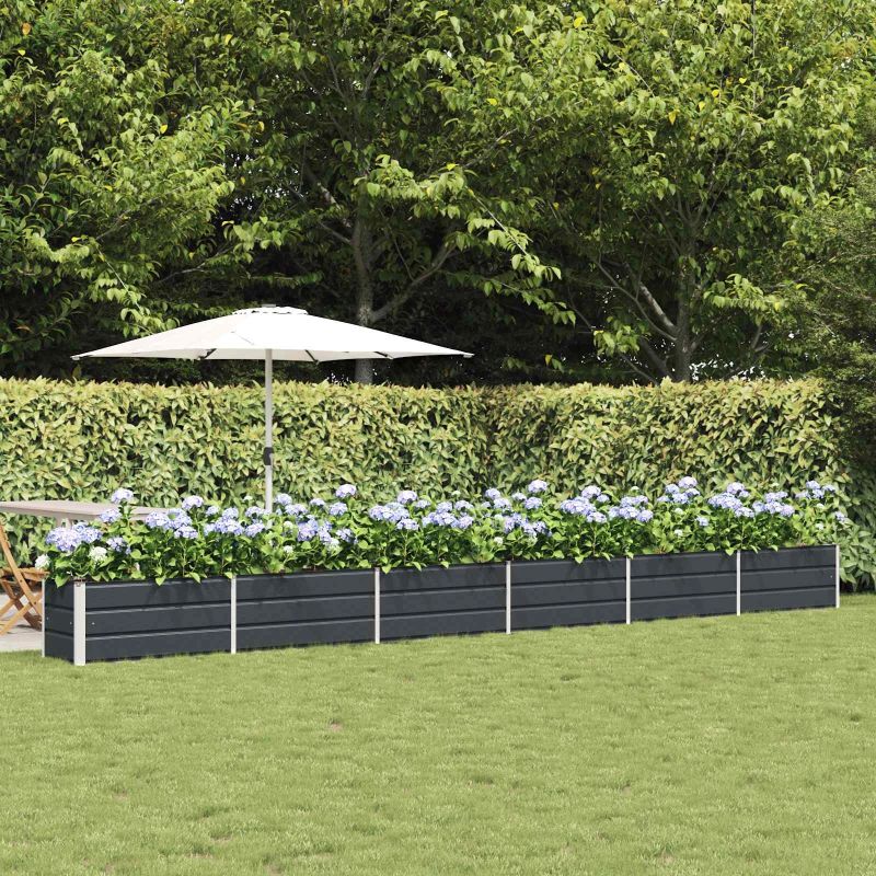 vidaXL Puķu kaste Antracīts 480 x 50 x 45 cm Cinkots tērauds