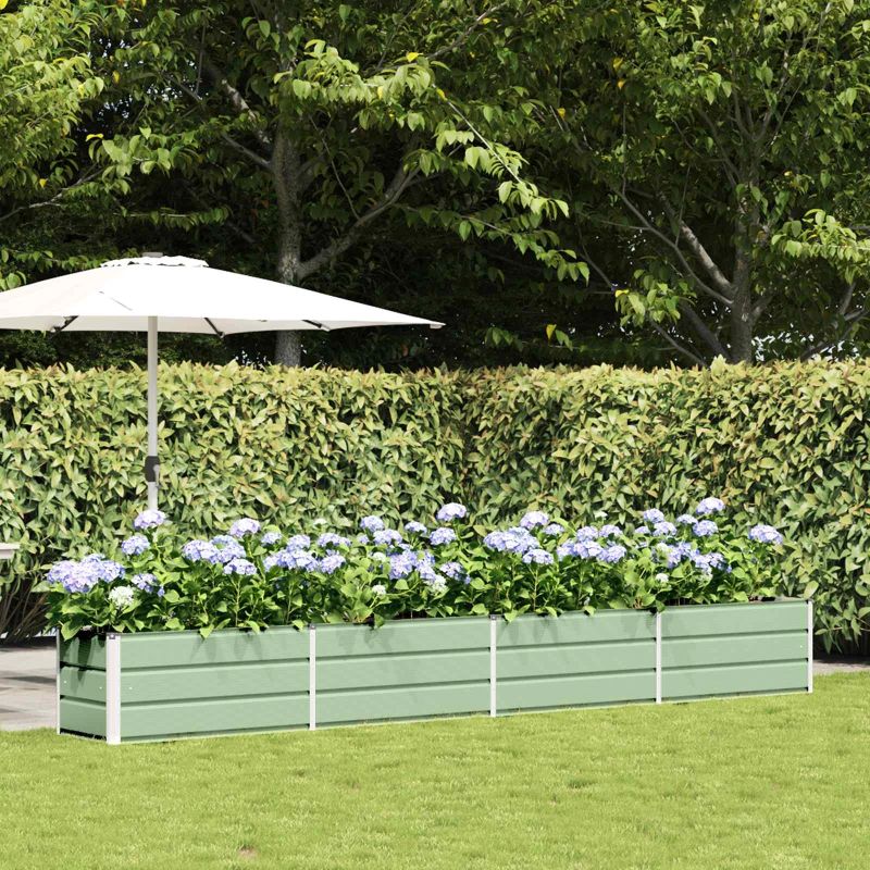vidaXL Puķu kaste Pasteļa zaļa 480 x 50 x 45 cm Cinkots tērauds
