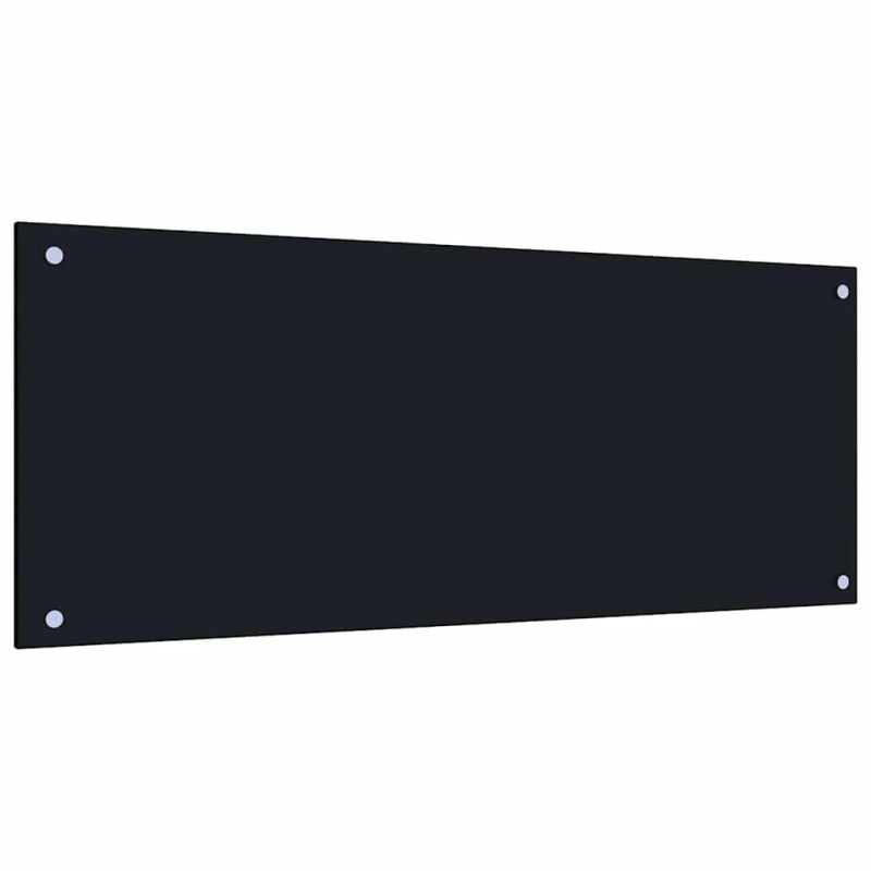 vidaXL Virtuves aizsargpanelis 2 pcs Melna 100 x 40 cm rūdīts stikls