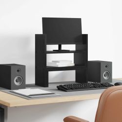 vidaXL Monitora galda statīvs Melns ozolkoks 40 x 17 x 41 cm