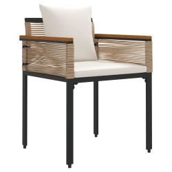 vidaXL Āra mēbeļu komplekts 3 pcs Beige un krēmbalta PE ratan