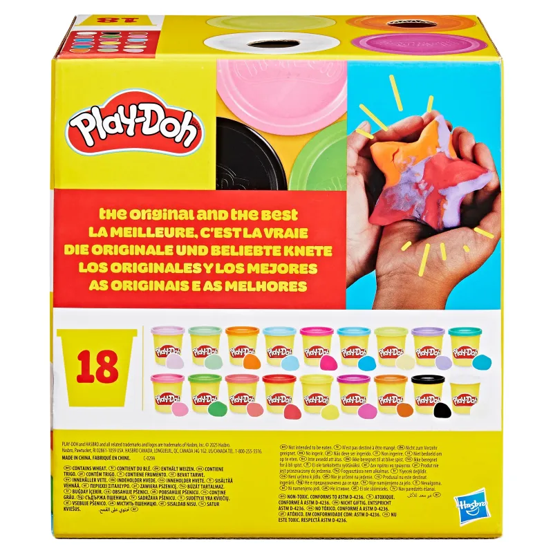 PLAY-DOH Plastilīna trauciņi, 18 gab.