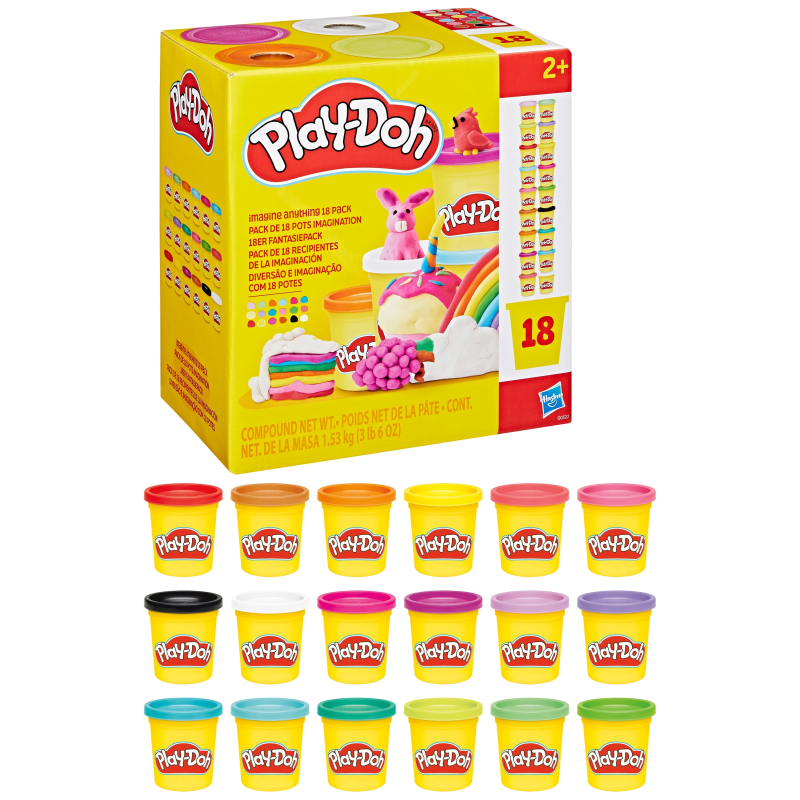 PLAY-DOH Plastilīna trauciņi, 18 gab.