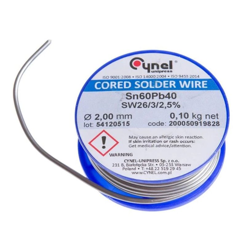 Lodalvas stieple sn60 2mm 100g ar kanof