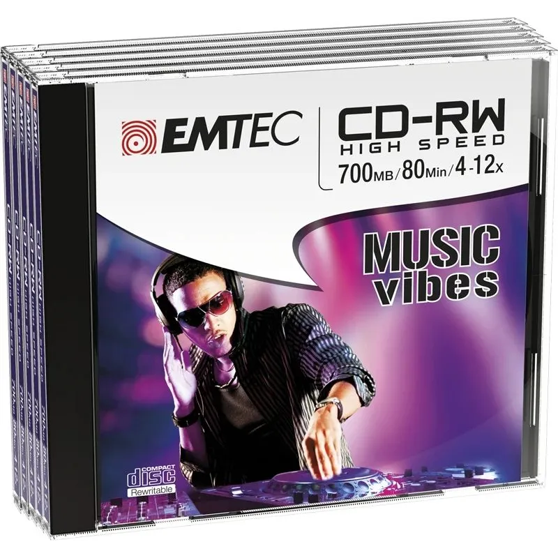 Emtec CD-RW 700MB 4-12x Music Vibes 5 pcs