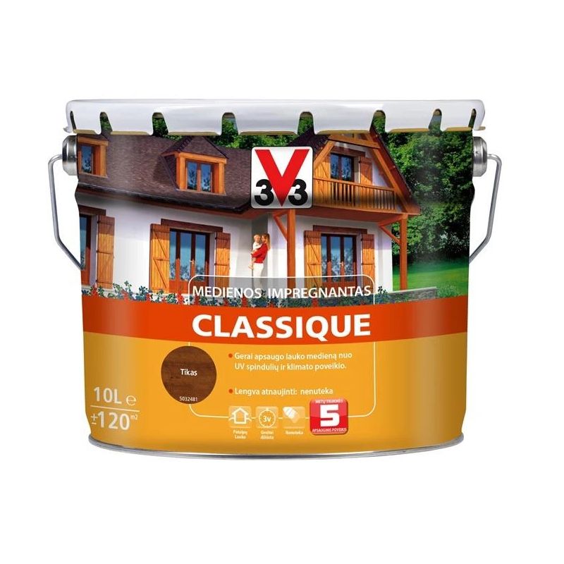 Medienos impregnantas V33 Classique. tiko spalvos. 10 l