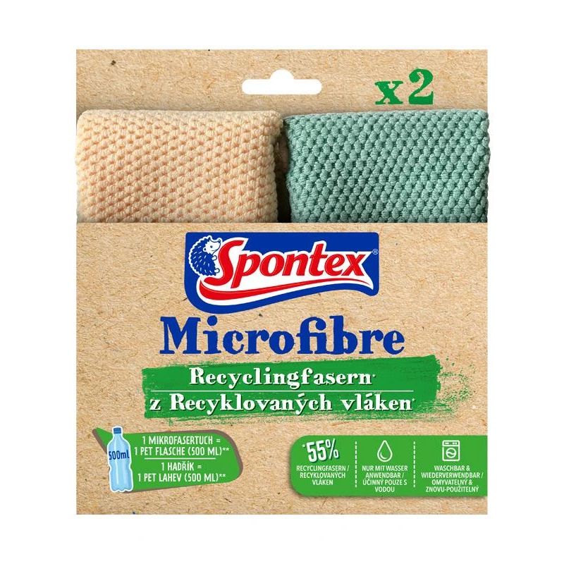 Mikropluošto šluostės Spontex. įvairių spalvų. 2 vnt.