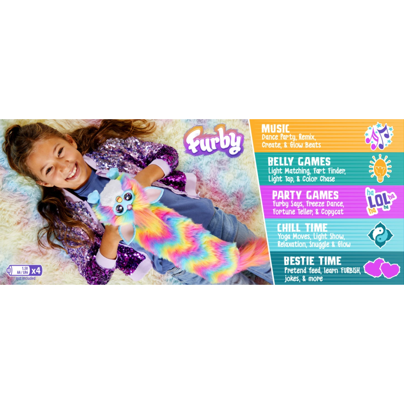 FURBY Interaktīvā rotaļlieta Dj Furby Rainbow