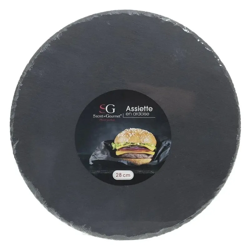 Servēšanas paplāte Secret de Gourmet 160700, DIA 28 cm, melna krās.-pelēka krās., akmens