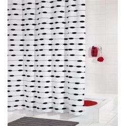 Dušas aizkars tekstils 180x200 melns