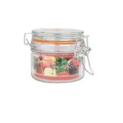 Jar storage glas 6.2x7.5cm w metal brack