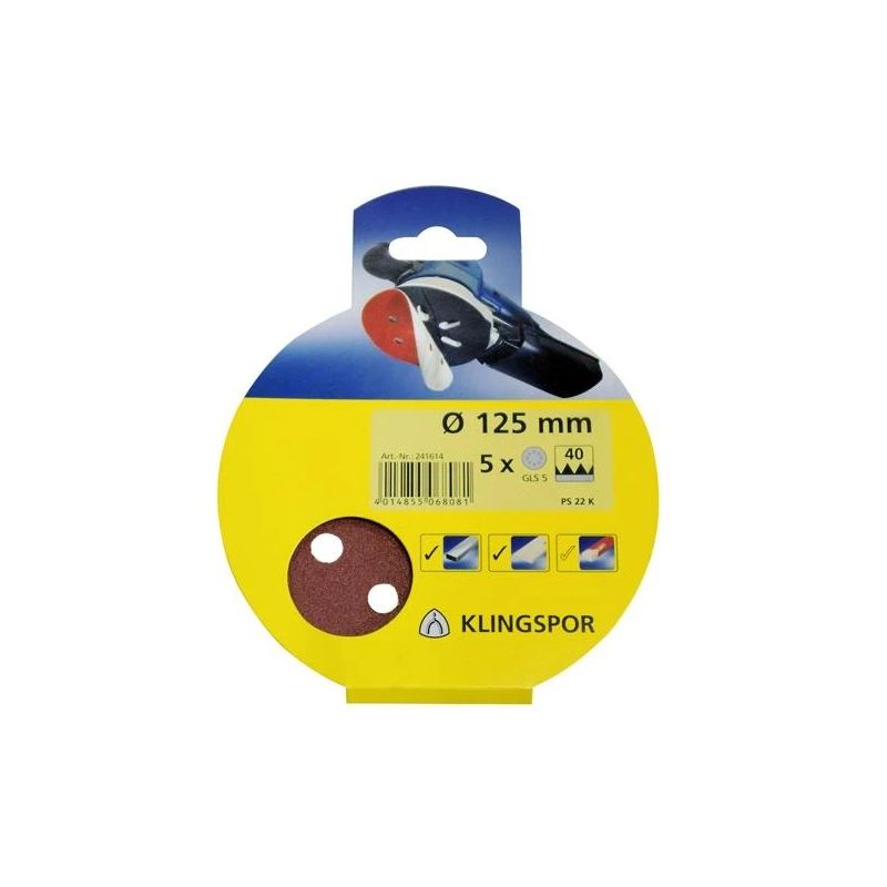 Slīpdiski ar caur.ps22k 120 5gab. d125