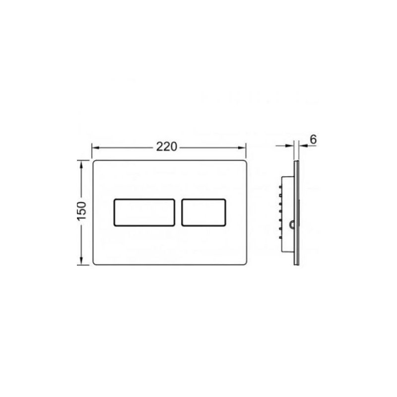 Ūdens nolaišanas poga Tece. pelēka-nerūsējošā tērauda