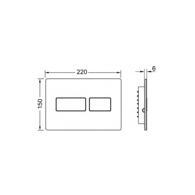 Ūdens nolaišanas poga Tece 9240434, pelēka-nerūsējošā tērauda