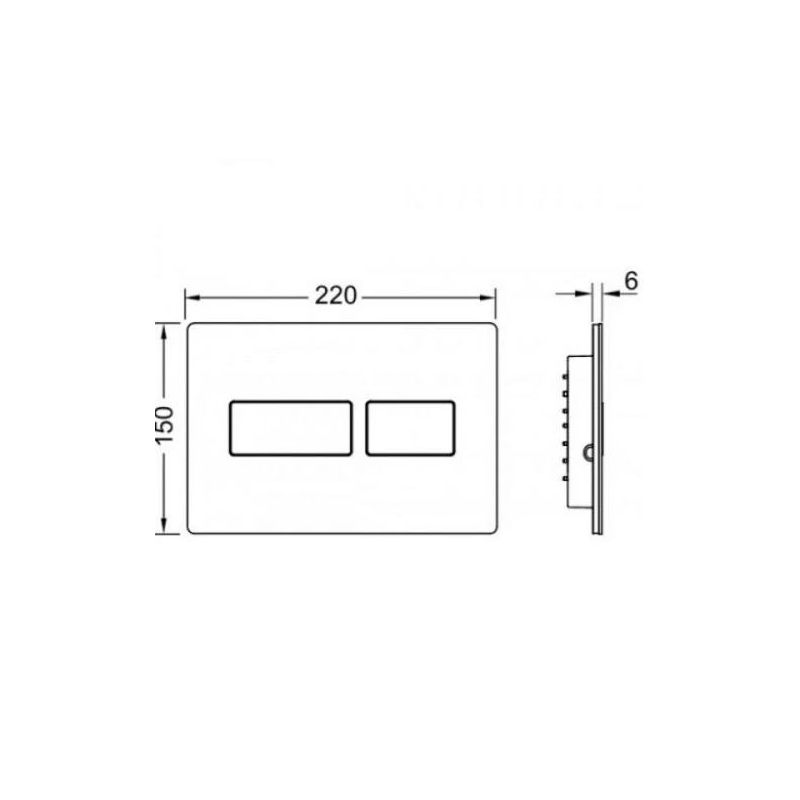 Ūdens nolaišanas poga Tece. pelēka-nerūsējošā tērauda