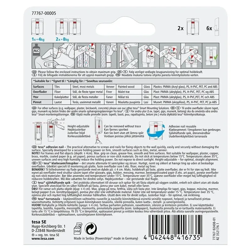 Konksud raami riputamiseks Tesa Powerstrips, valge v.