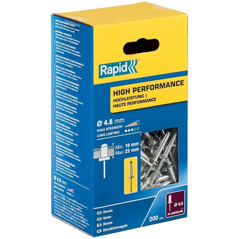 Alumīnija kniedes rapid 4.8x25mm 200gab